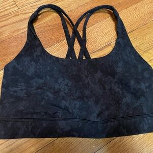lululemon athletica Black Textured Crisscross Sports Bra